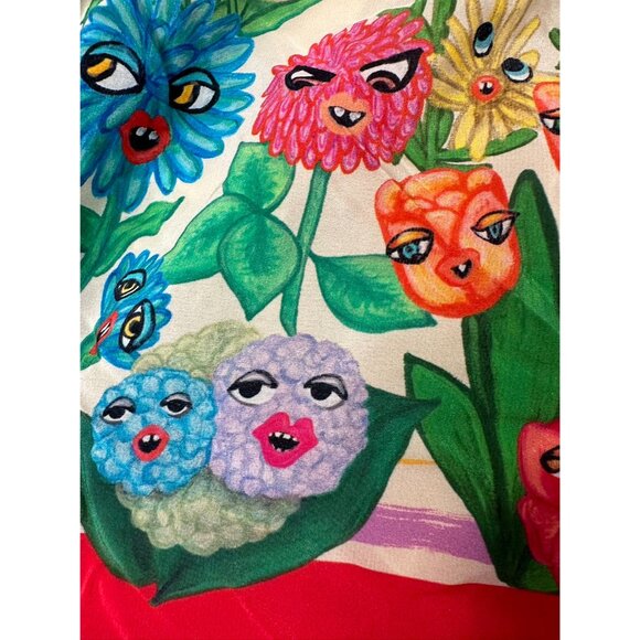 Gucci Children’s Flower Faces Border Short Sleeve Dress In White-Camel Size12 - Picture 6 of 10